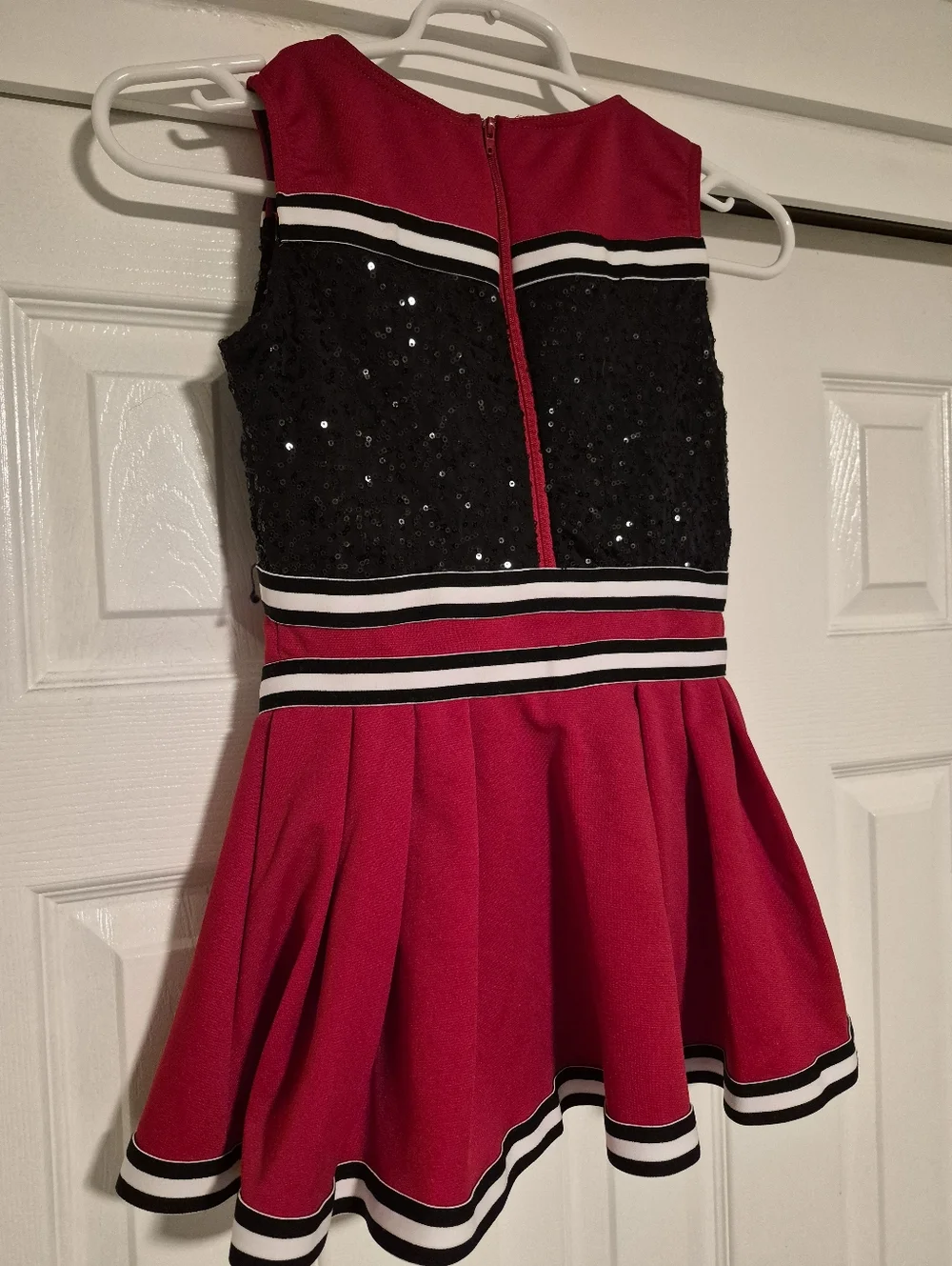 Weissman Legendary Red Black White Sequin Cheerleader Dance Costume MC 11023